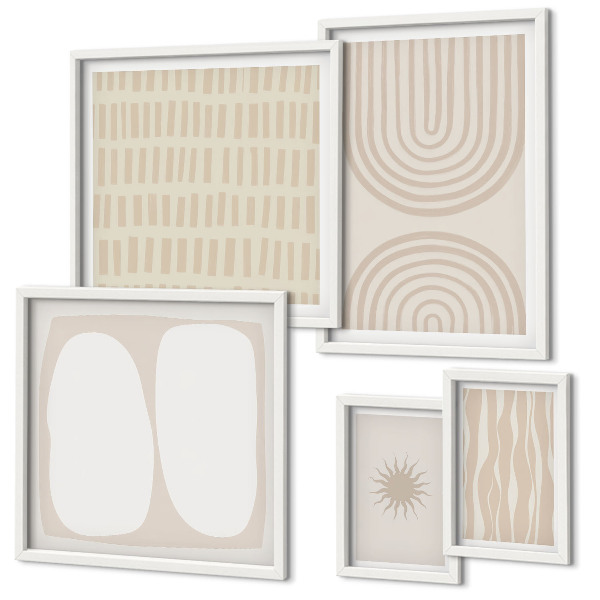 Decorațiune de perete set tablouri Forme abstracte elegante