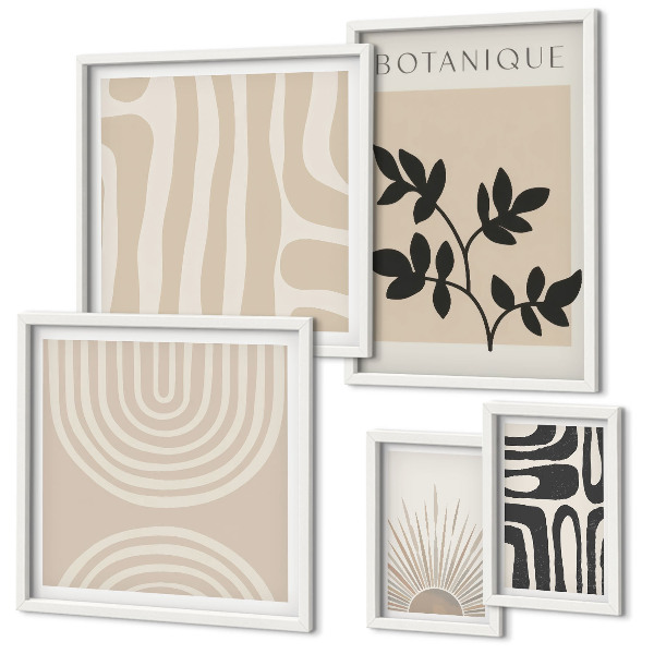 Polyptic înrămat Motive vegetale neutre elegante