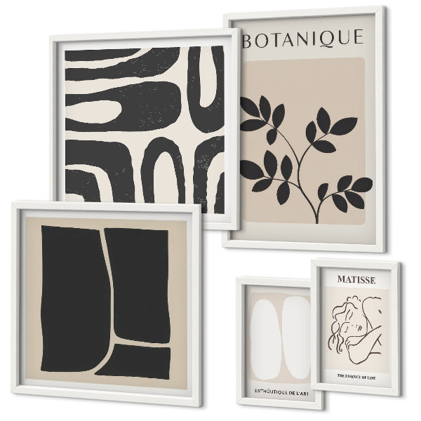 Polyptic înrămat Grafică abstractă elegantă a plantelor
