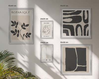 Polyptic înrămat Grafică abstractă elegantă a plantelor