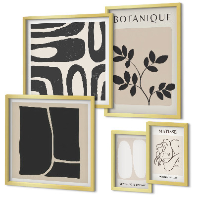 Polyptic înrămat Grafică abstractă elegantă a plantelor