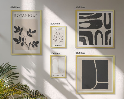 Polyptic înrămat Grafică abstractă elegantă a plantelor
