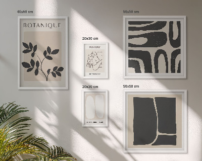 Polyptic înrămat Grafică abstractă elegantă a plantelor