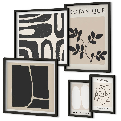 Polyptic înrămat Grafică abstractă elegantă a plantelor