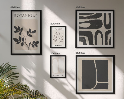 Polyptic înrămat Grafică abstractă elegantă a plantelor