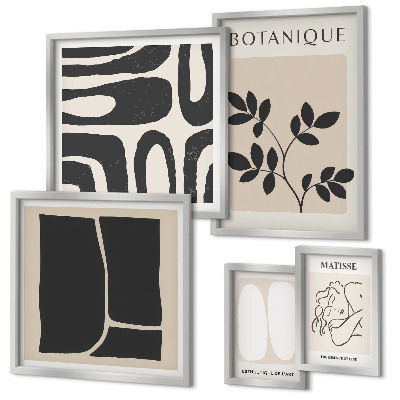 Polyptic înrămat Grafică abstractă elegantă a plantelor