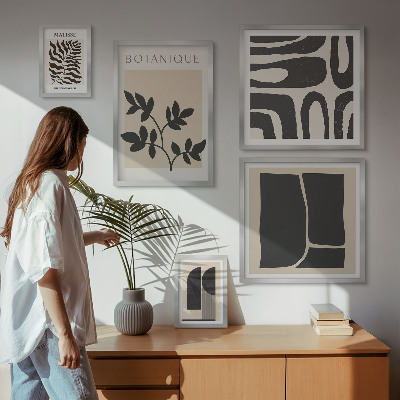 Decorațiune de perete set tablouri Grafică abstractă elegantă a naturii