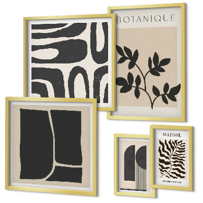 Decorațiune de perete set tablouri Grafică abstractă elegantă a naturii