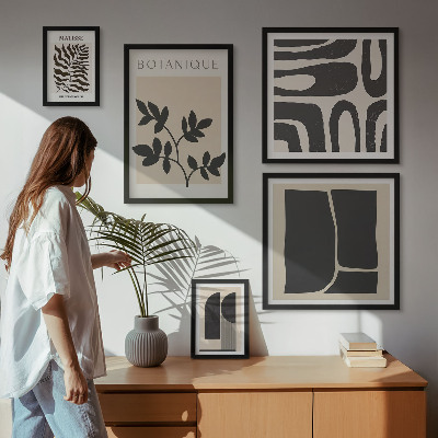 Decorațiune de perete set tablouri Grafică abstractă elegantă a naturii
