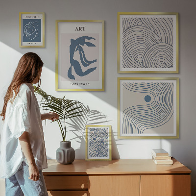 Polyptic înrămat Linii moderne abstracte