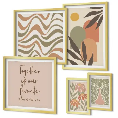 Set tablouri pentru perete decorațiuni elegante cu plante în nuanțe pastelate