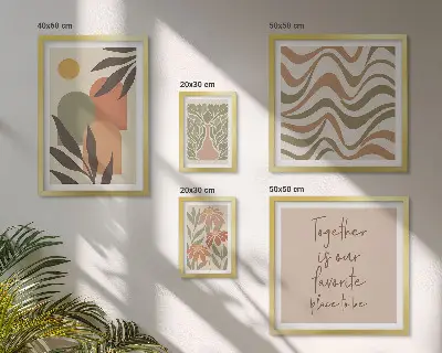 Set tablouri pentru perete decorațiuni elegante cu plante în nuanțe pastelate