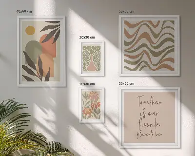 Set tablouri pentru perete decorațiuni elegante cu plante în nuanțe pastelate