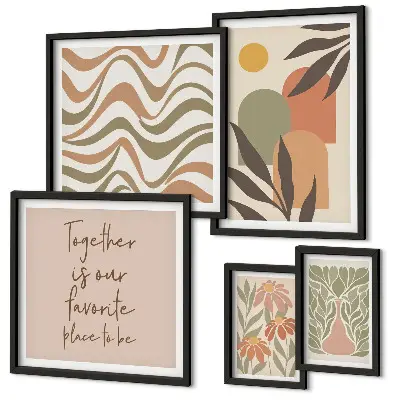 Set tablouri pentru perete decorațiuni elegante cu plante în nuanțe pastelate