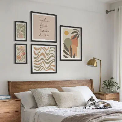 Set tablouri pentru perete decorațiuni elegante cu plante în nuanțe pastelate