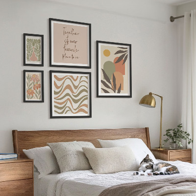 Decorațiune de perete set tablouri Decorațiuni elegante cu plante pastelate