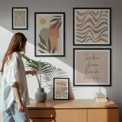Set tablouri pentru perete decorațiuni elegante cu plante în nuanțe pastelate