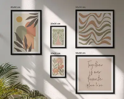 Set tablouri pentru perete decorațiuni elegante cu plante în nuanțe pastelate