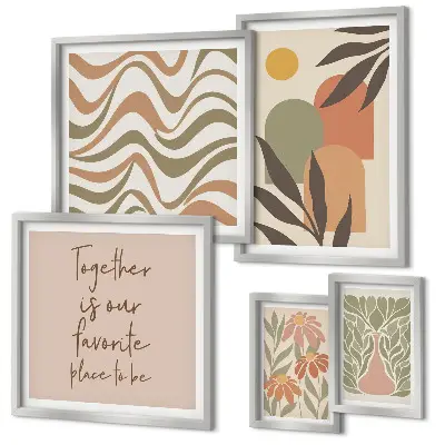 Set tablouri pentru perete decorațiuni elegante cu plante în nuanțe pastelate