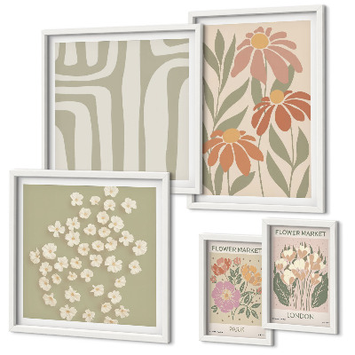 Polyptic înrămat Modele florale Londra Paris boho