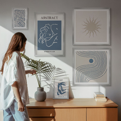 Decorațiune de perete set tablouri Geometrie abstractă elegantă