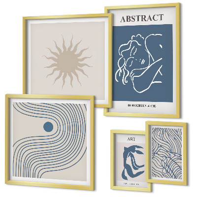 Decorațiune de perete set tablouri Geometrie abstractă elegantă