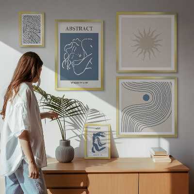 Decorațiune de perete set tablouri Geometrie abstractă elegantă