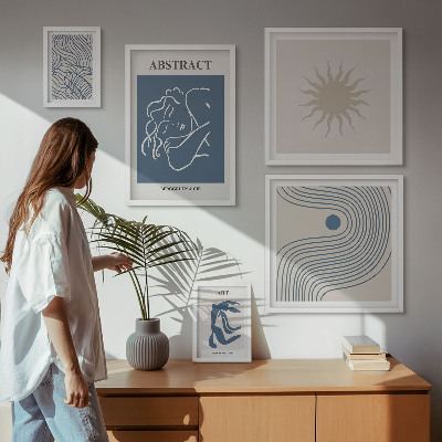 Decorațiune de perete set tablouri Geometrie abstractă elegantă