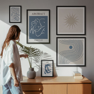 Decorațiune de perete set tablouri Geometrie abstractă elegantă