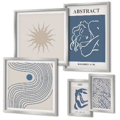 Decorațiune de perete set tablouri Geometrie abstractă elegantă