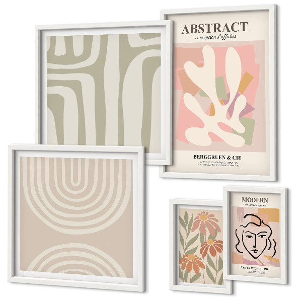 Decorațiune de perete set tablouri Plante abstracte elegante