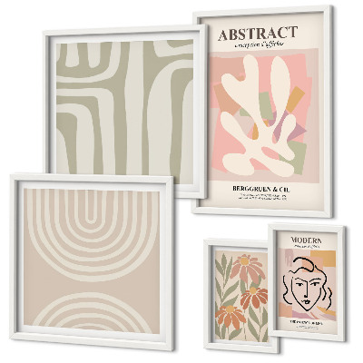 Decorațiune de perete set tablouri Plante abstracte elegante