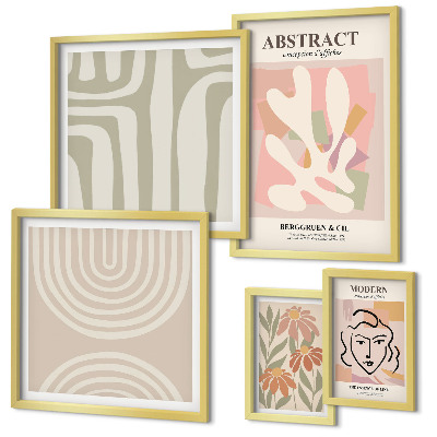 Decorațiune de perete set tablouri Plante abstracte elegante