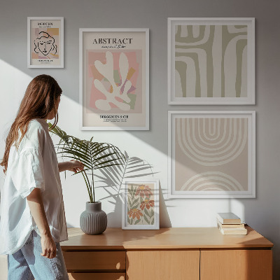 Decorațiune de perete set tablouri Plante abstracte elegante