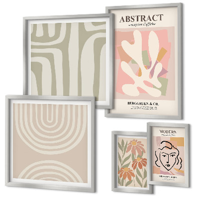 Decorațiune de perete set tablouri Plante abstracte elegante