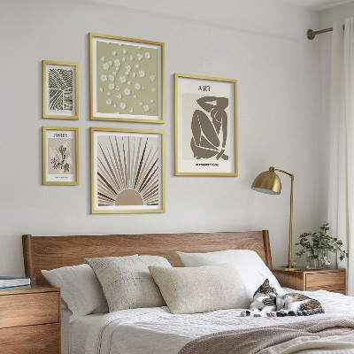 Polyptic înrămat Grafică abstractă elegantă a plantelor