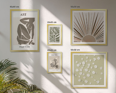 Polyptic înrămat Grafică abstractă elegantă a plantelor