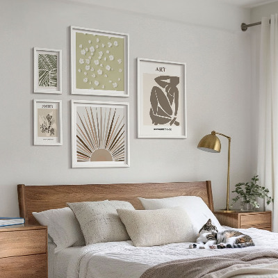 Polyptic înrămat Grafică abstractă elegantă a plantelor