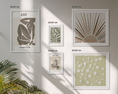 Polyptic înrămat Grafică abstractă elegantă a plantelor