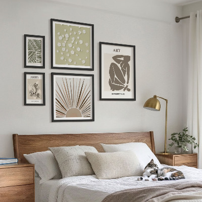 Polyptic înrămat Grafică abstractă elegantă a plantelor
