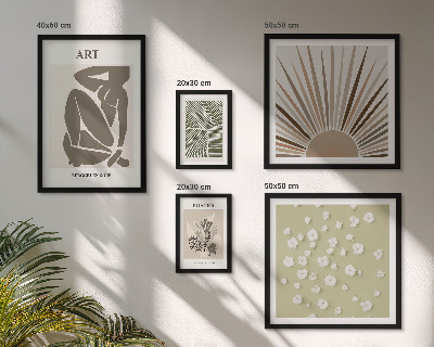 Polyptic înrămat Grafică abstractă elegantă a plantelor