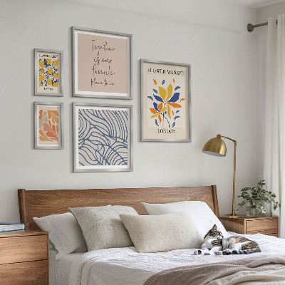 Decorațiune de perete set tablouri Motive florale Inscripții londoneze