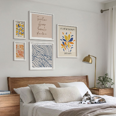 Decorațiune de perete set tablouri Motive florale Inscripții londoneze
