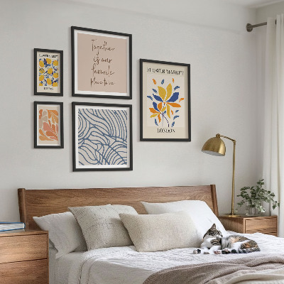 Decorațiune de perete set tablouri Motive florale Inscripții londoneze