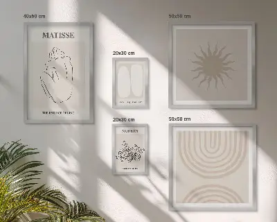 Tablou triptic înrămat cu linii de artă minimalistă
