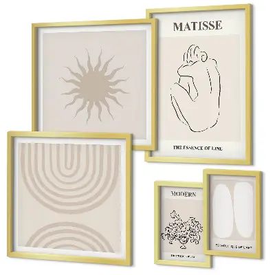 Tablou triptic înrămat cu linii de artă minimalistă