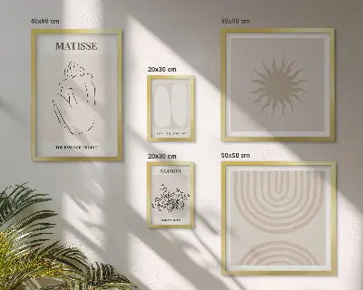 Tablou triptic înrămat cu linii de artă minimalistă