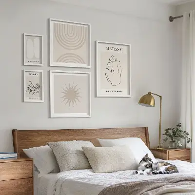 Tablou triptic înrămat cu linii de artă minimalistă
