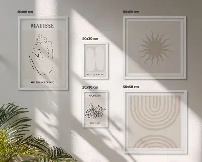 Tablou triptic înrămat cu linii de artă minimalistă