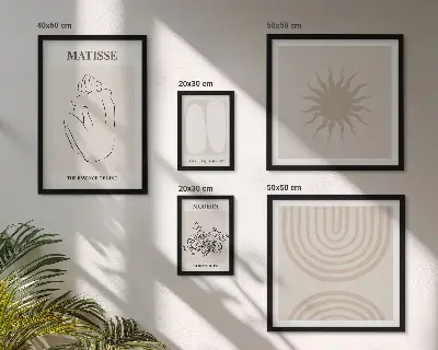 Tablou triptic înrămat cu linii de artă minimalistă